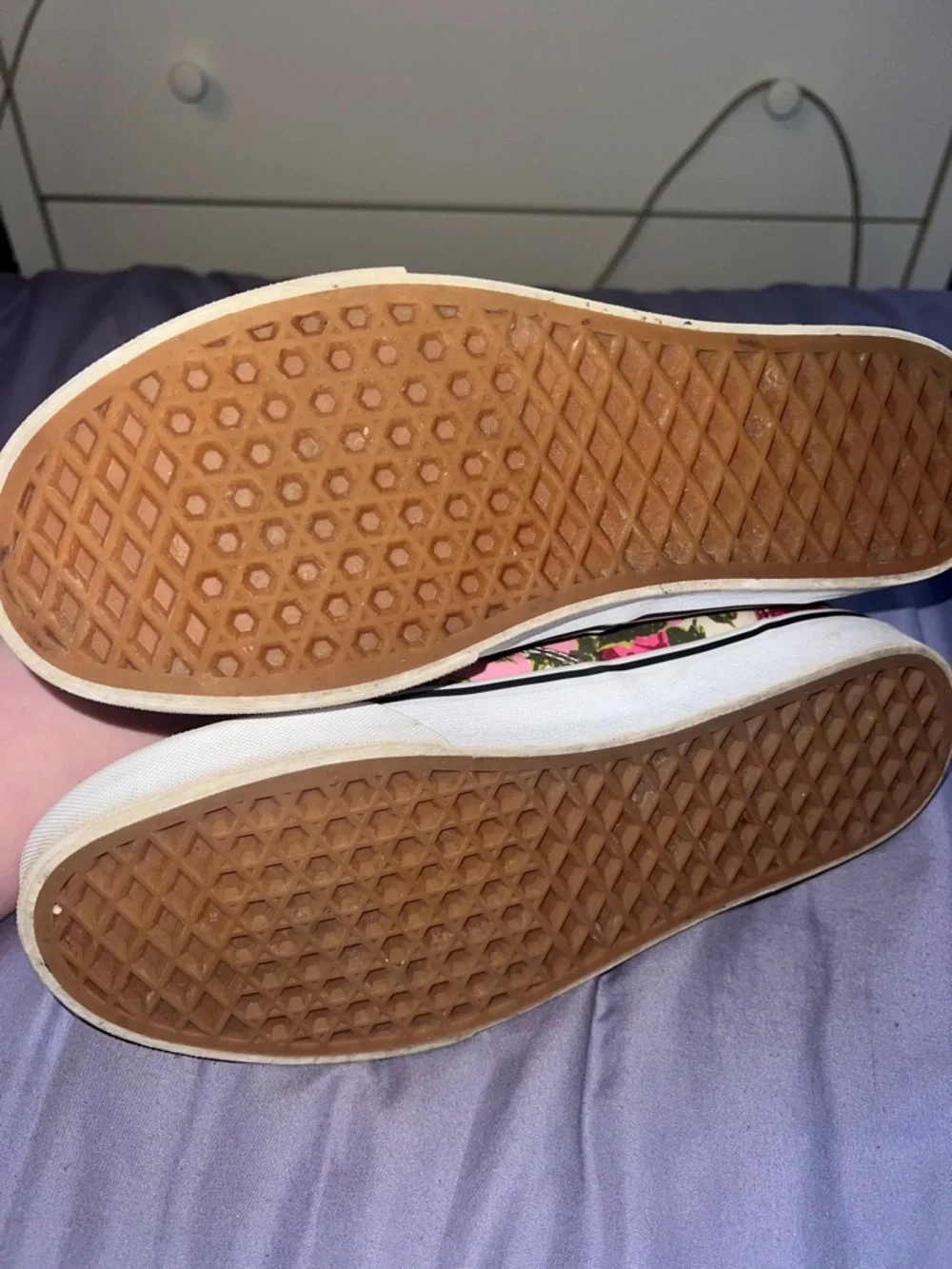 Vans Low Top Floral Checkerboard Sneakers - Pink, Red & Green - Picture 4 of 4